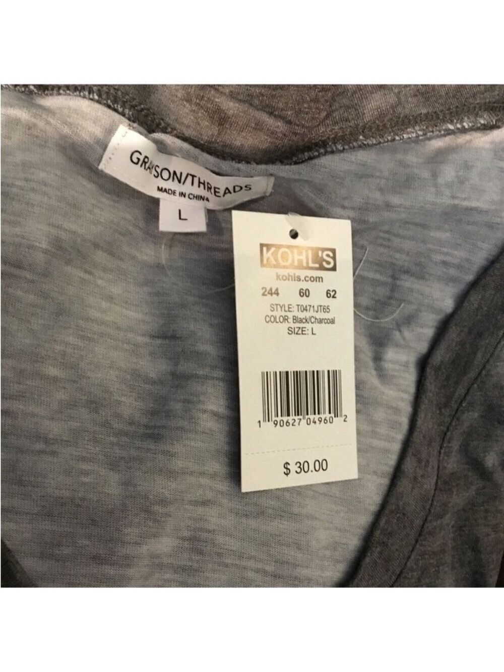 Grayson Threads v neck rounded hem short sleeve tee Woman's size Large - Picture 6 of 15